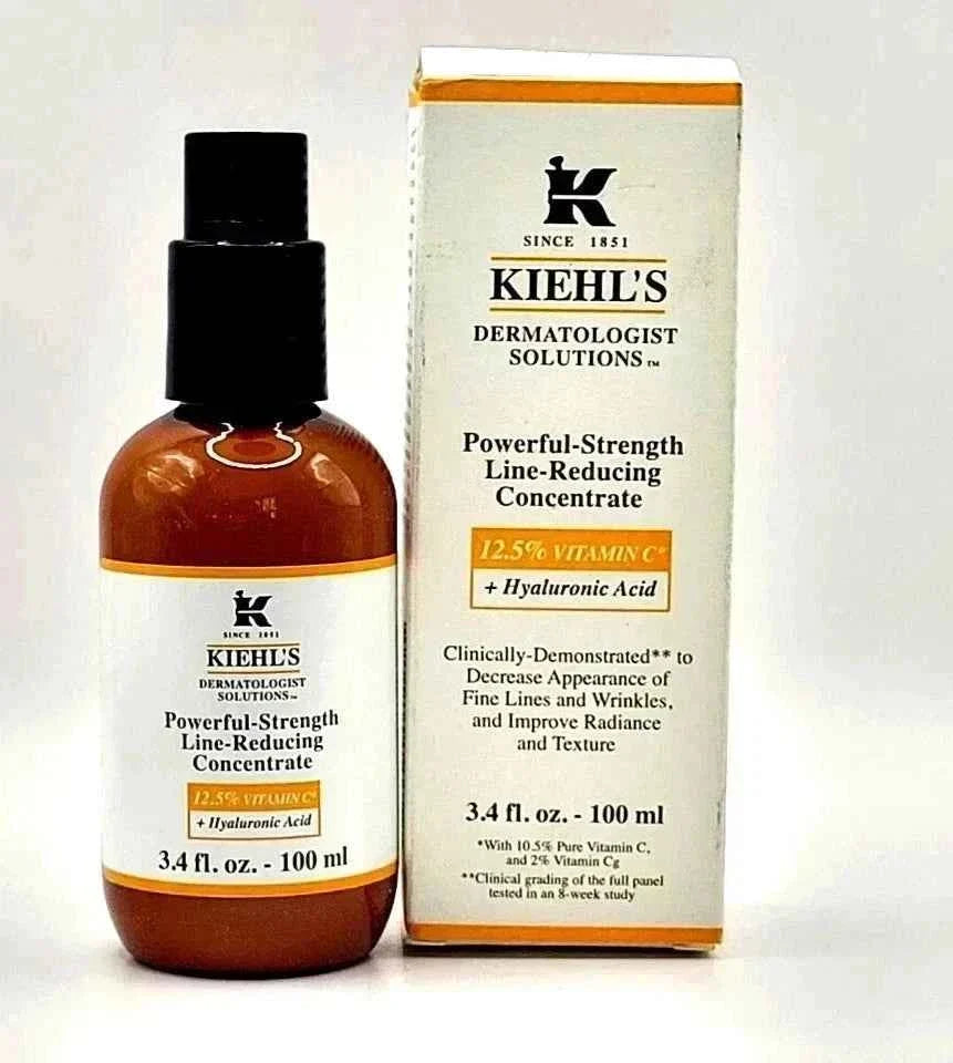 Kiehl’s Powerful-Strength Line-Reducing Concentrate 12.5% Vitamin C + Hyaluronic Acid – 3.4 fl oz / 100 ml