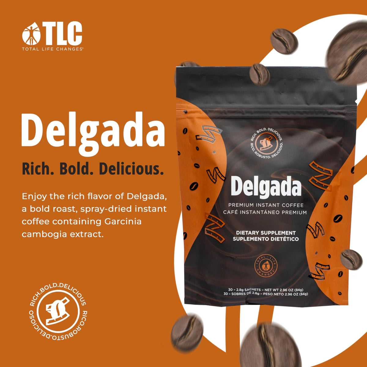 Delgada Instant Coffee with Garcinia Cambogia – 28 Count