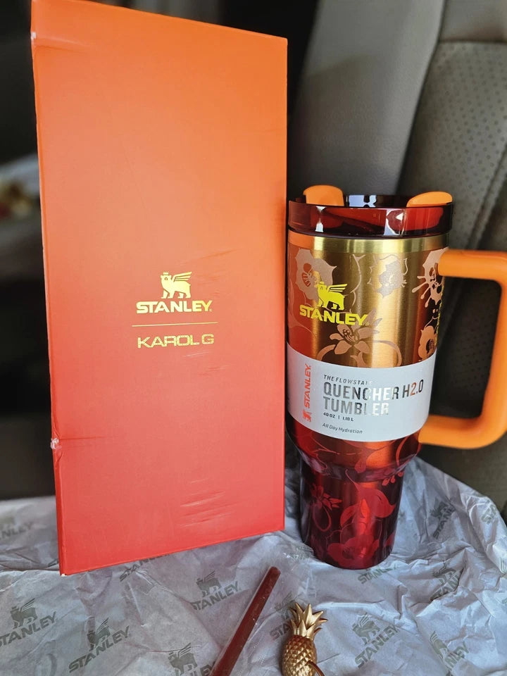 Authentic KAROL G x Stanley Quencher H2.0 40oz Insulated Tumbler with Handle & Lid