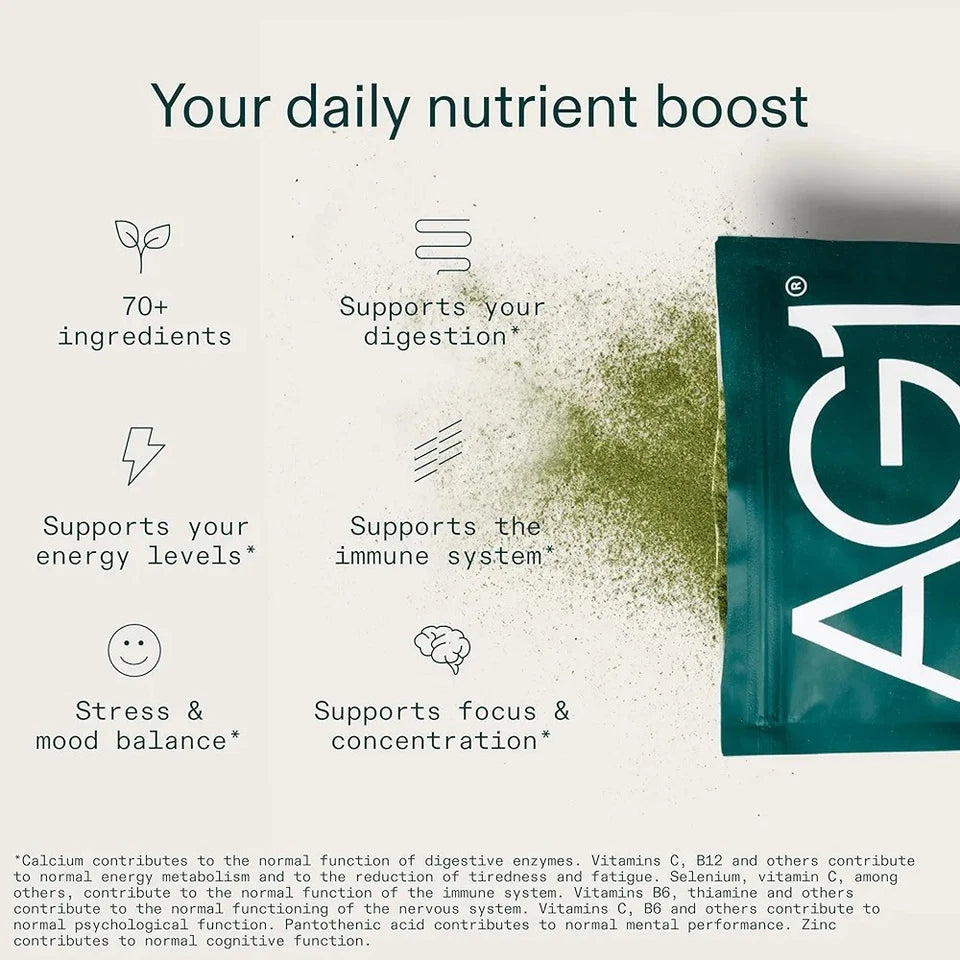 AG1 Daily Foundational Nutrition Greens Powder – 30-Day Supply