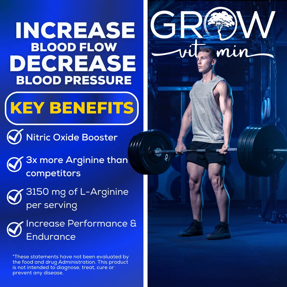 L-Arginine Nitric Oxide Pre-Workout & Amino Acid Supplement