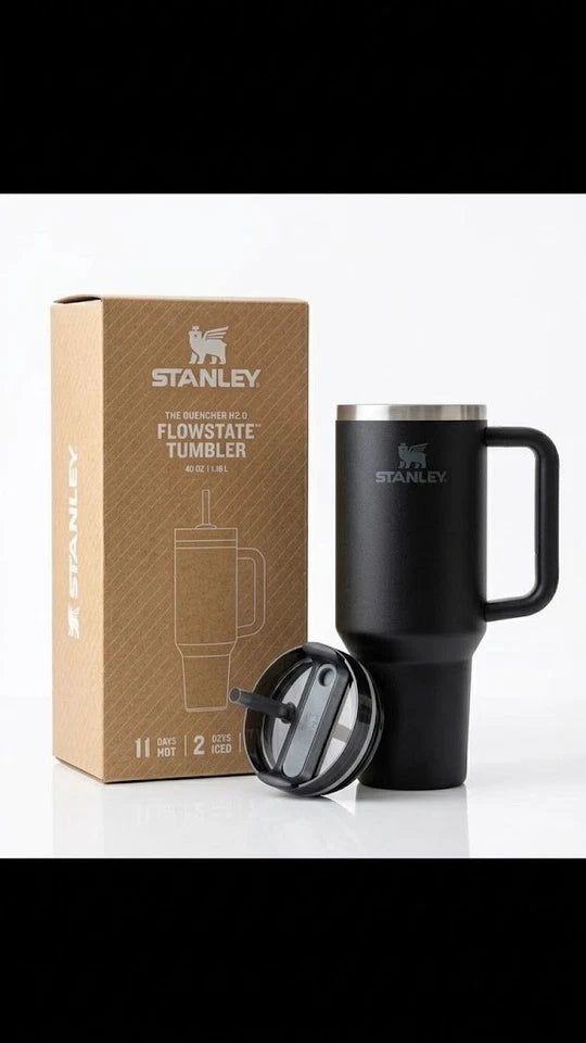 NEW Stanley Quencher H2.0 FlowState 40oz Black Tumbler