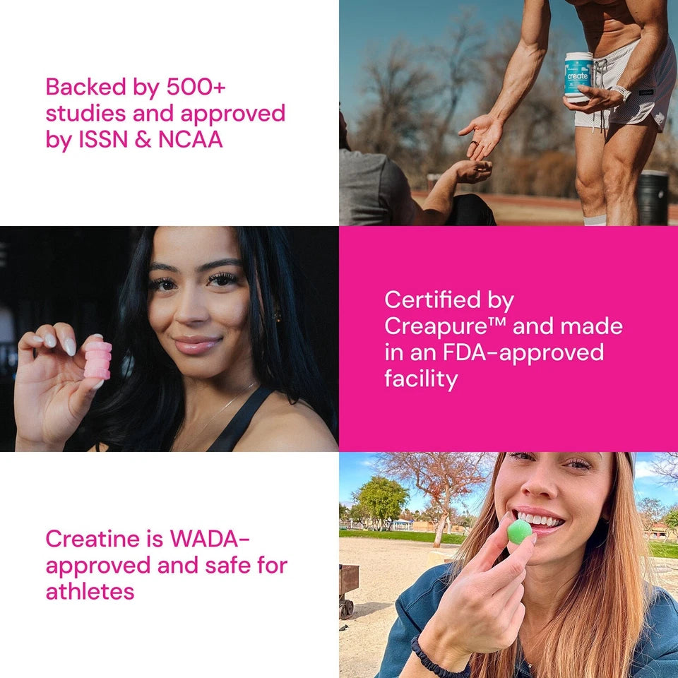 Creatine Monohydrate Gummies – Watermelon Flavor – 90 Gummies