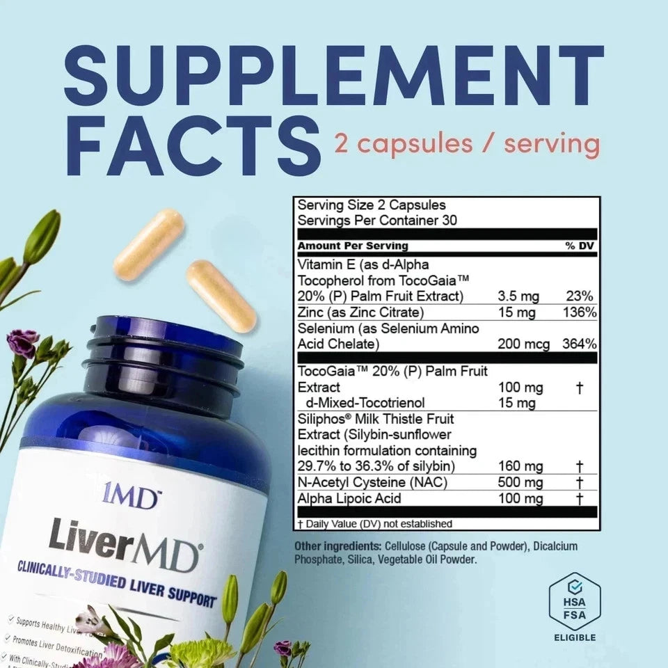 1MD Nutrition LiverMD – Liver Support with Milk Thistle