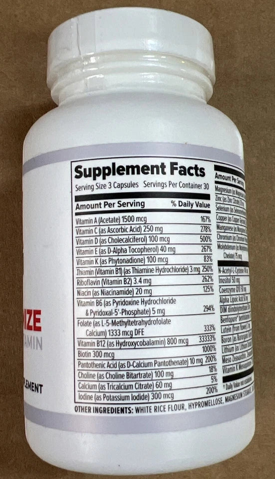 10X Health Optimize Multivitamin – 90 Capsules – Daily Dietary Supplement