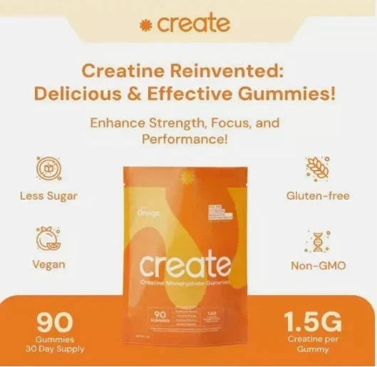 Creatine Monohydrate Gummies – Orange, 90 Count