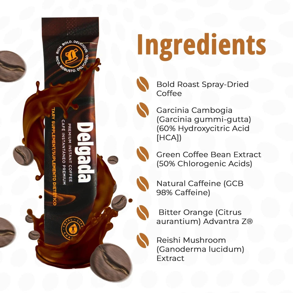 Delgada Instant Coffee with Garcinia Cambogia – 28 Count