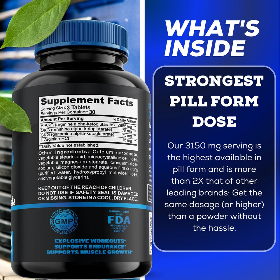 L-Arginine Nitric Oxide Pre-Workout & Amino Acid Supplement