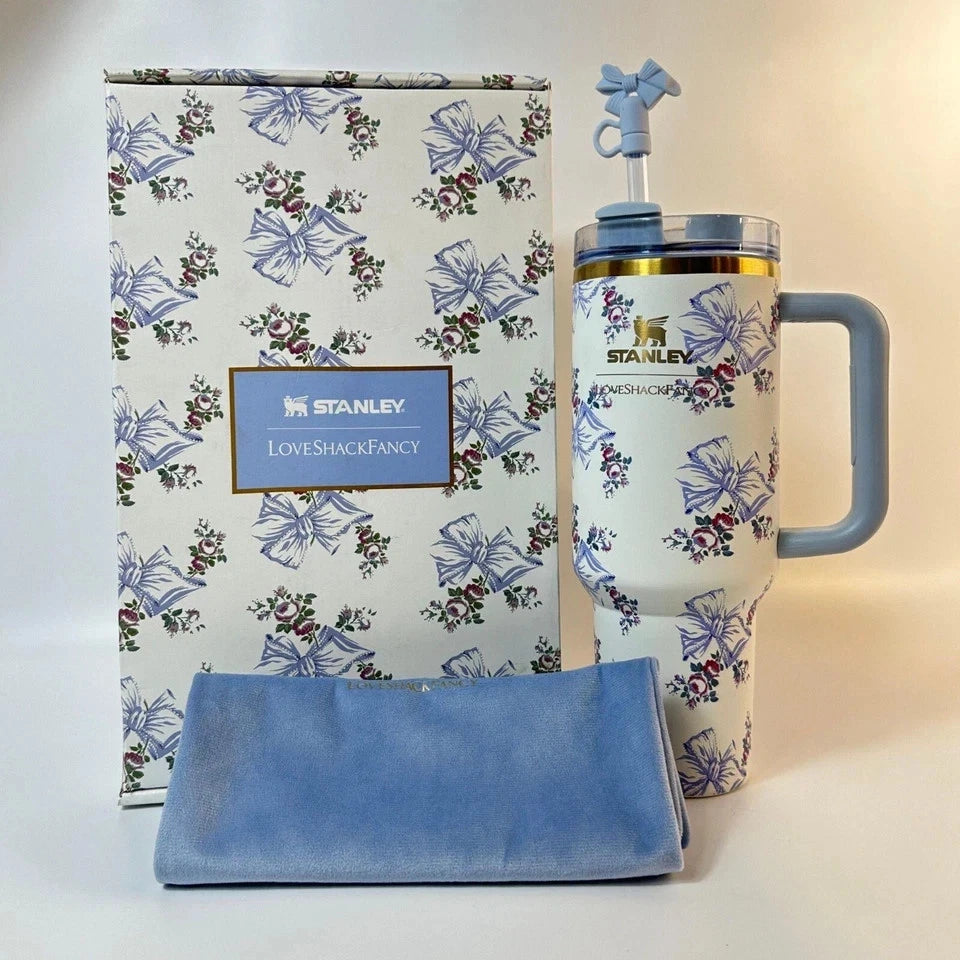 Stanley LoveShackFancy 40oz Holiday Rosa Beaux Blue Tumbler