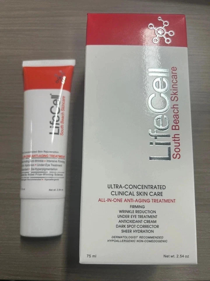 LifeCell South Beach All-In-One Anti-Aging Treatment 2.54 oz New