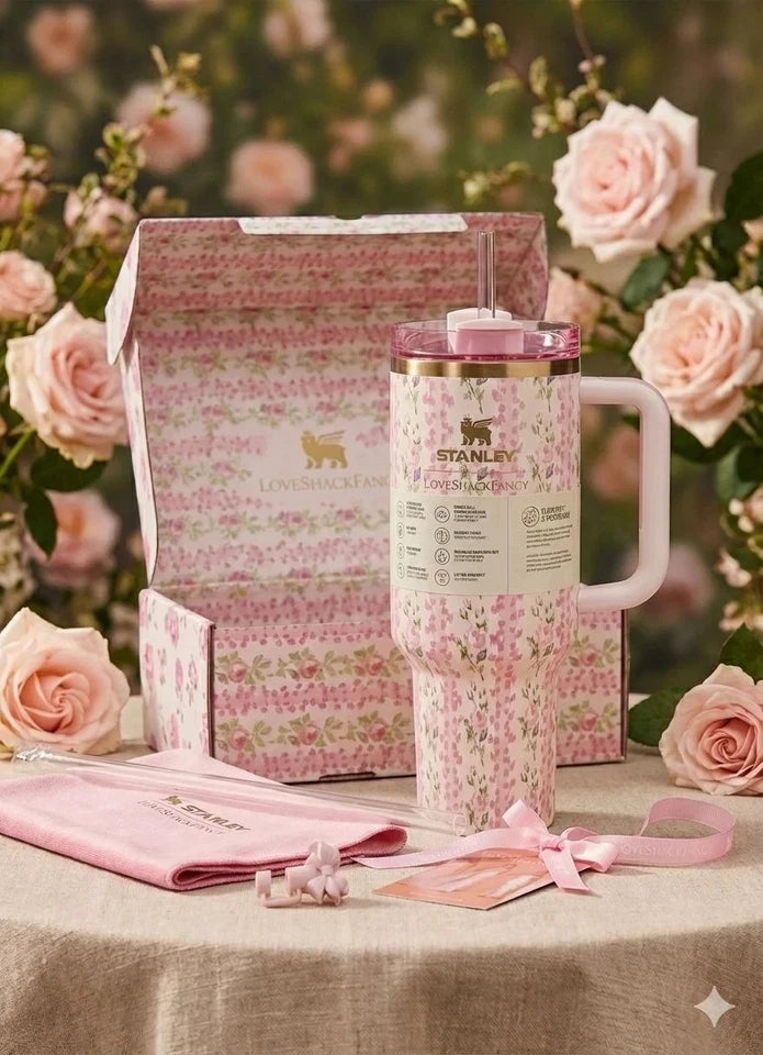 Stanley Floral Pink 40oz Tumbler