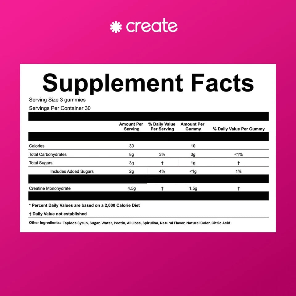 Creatine Monohydrate Gummies – Watermelon Flavor – 90 Gummies